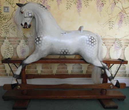 Swan Extra Large Rocking Horse restored